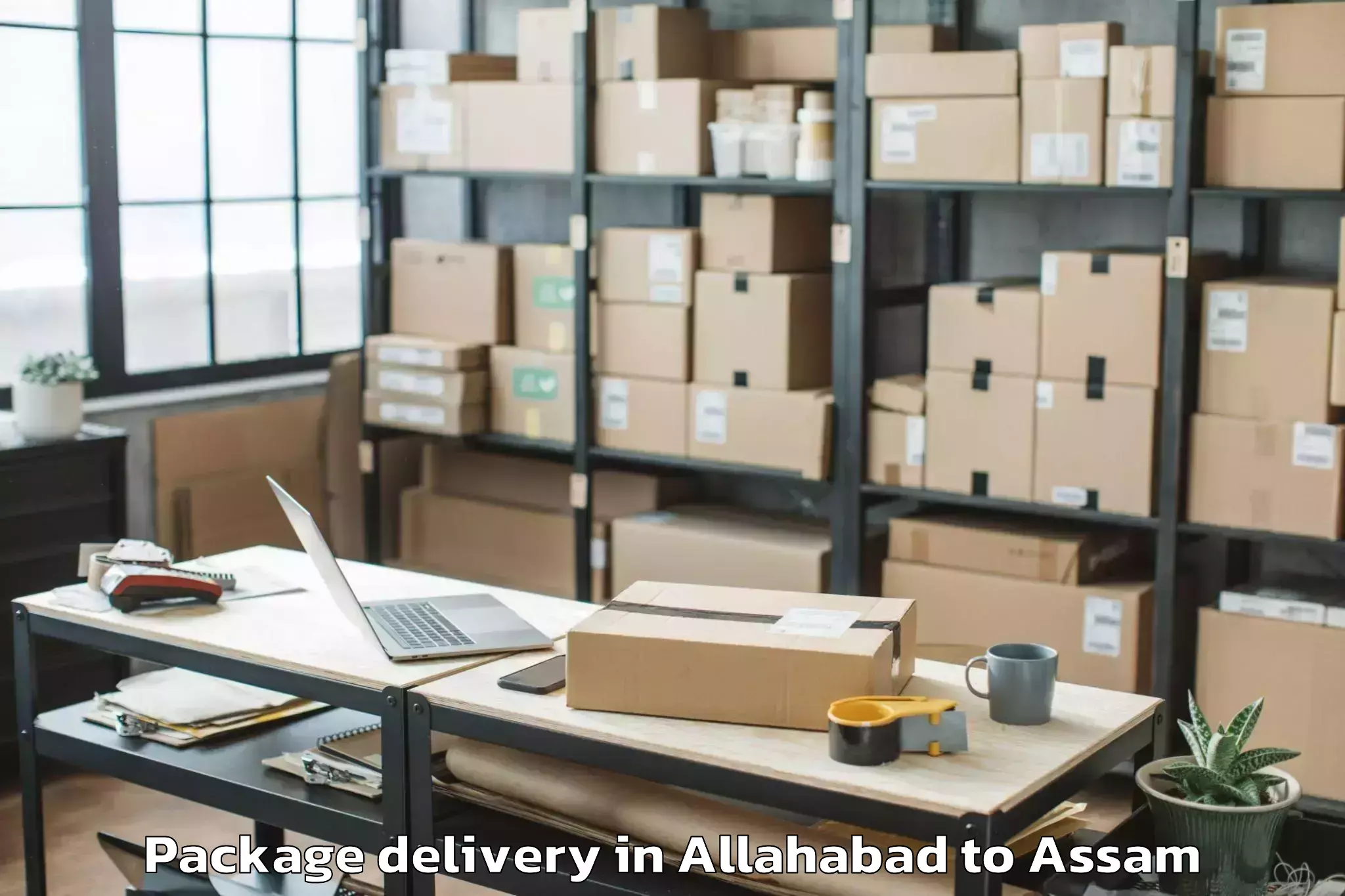 Trusted Allahabad to Pachim Nalbari Package Delivery